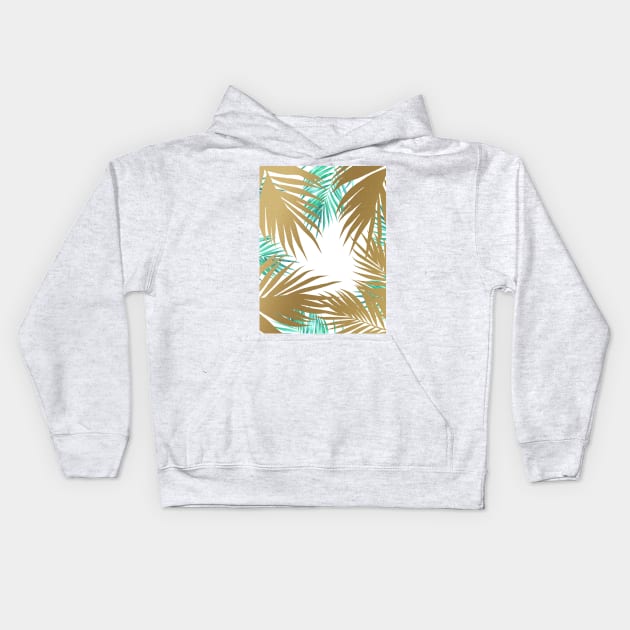 Golden Paradise Beach Pattern Kids Hoodie by Tobe_Fonseca